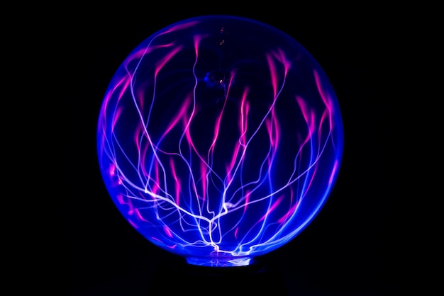 Electricity fire-ball. Abstract photo of electric waves. Static electricity - Stock Image