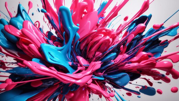 an electrifying abstract composition where neon pink and electric blue intersect creating a dynamic