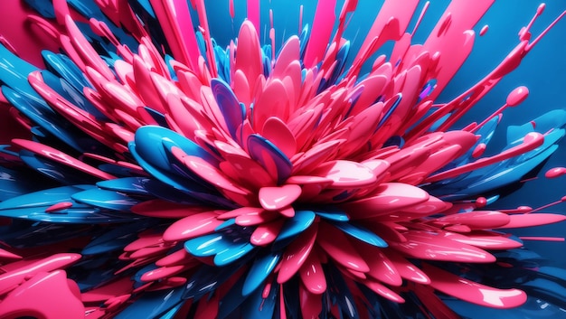 an electrifying abstract composition where neon pink and electric blue intersect creating a dynamic