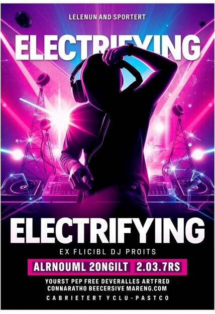 Photo electrifying club dj party flyer