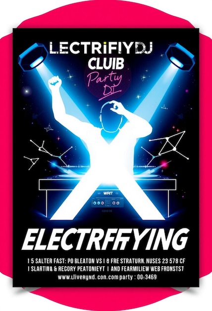 Photo electrifying club dj party flyer