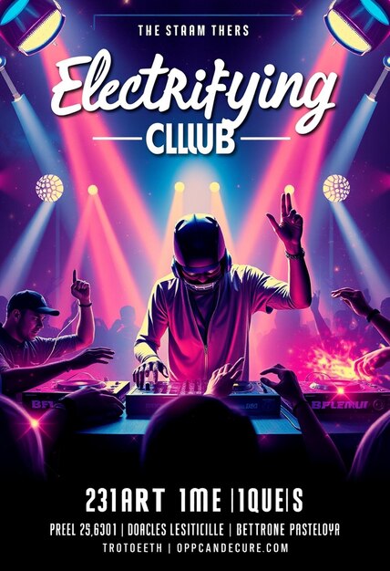 Photo electrifying club dj party flyer