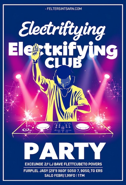 Photo electrifying club dj party flyer