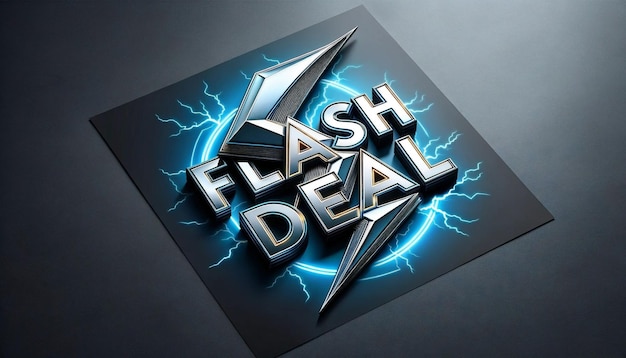 Electrifying Savings Dynamic Flash Deal 3D Typography