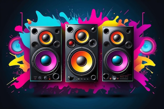 electro party speakers poster layout illustrator vector