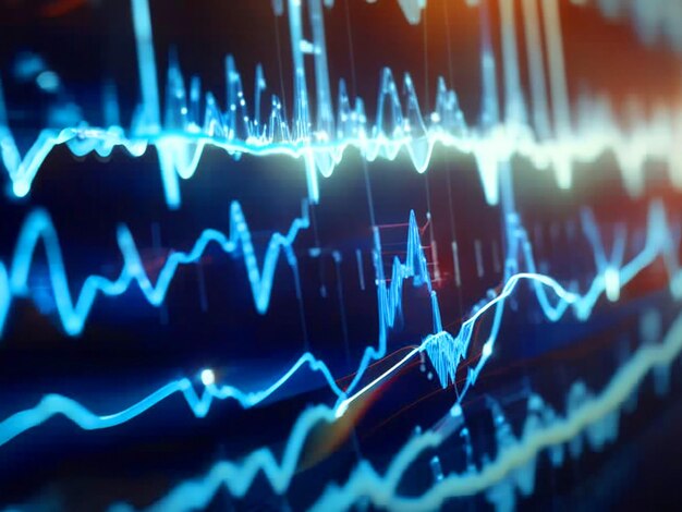 an electrocardiogram ECG or EKG graph showcasing the electrical activity of the heart over time