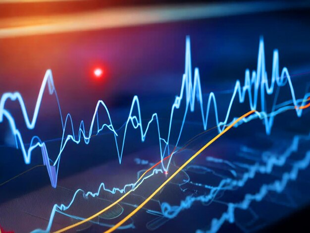 an electrocardiogram ECG or EKG graph showcasing the electrical activity of the heart over time