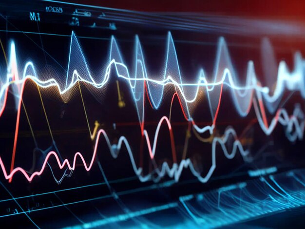 an electrocardiogram ECG or EKG graph showcasing the electrical activity of the heart over time