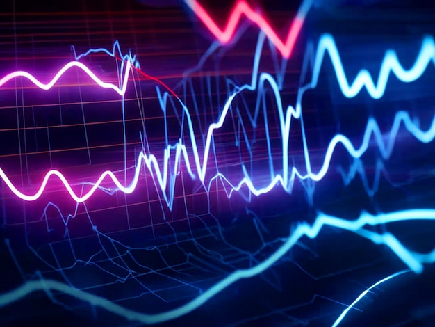 an electrocardiogram ECG or EKG graph showcasing the electrical activity of the heart over time