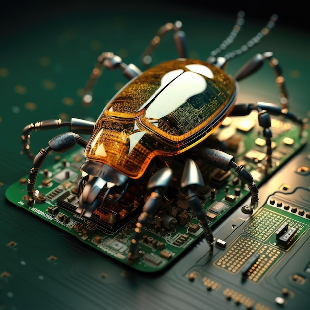 Electronic beetle on electronics