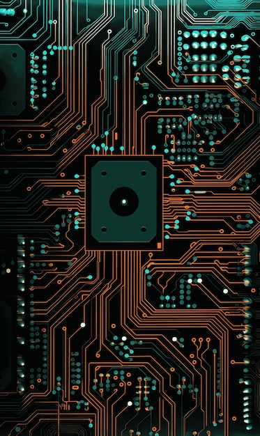 Electronic circuit board close up