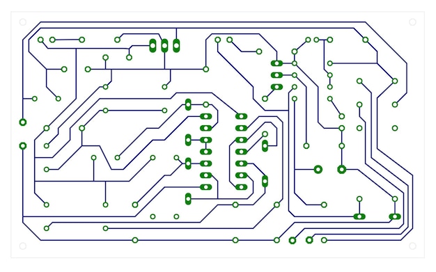 Photo electronic circuit track board schema on white background