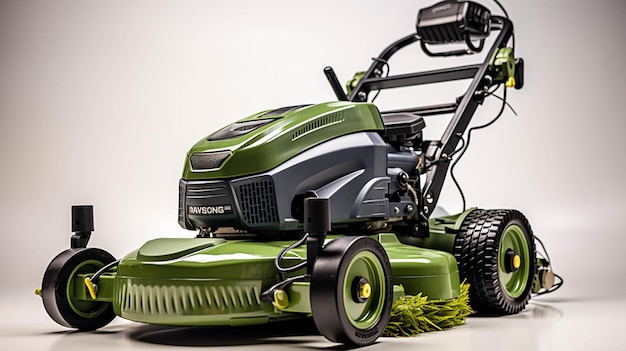 Electronic Device Lawn mower on white background