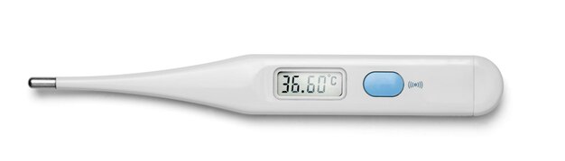 Electronic medical thermometer isolated on white