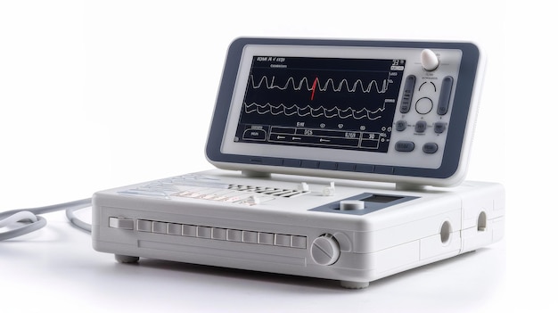 Photo an electronic patient monitoring system isolated on a white studio background