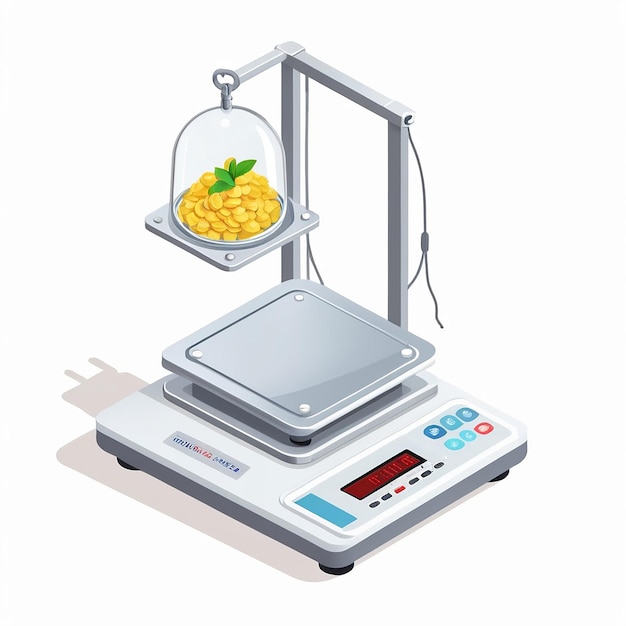 Photo electronic scales for equipment designs white background