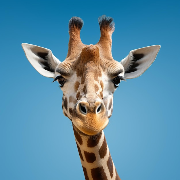 Elegance in Blue WholeBody Giraffe against Light Background