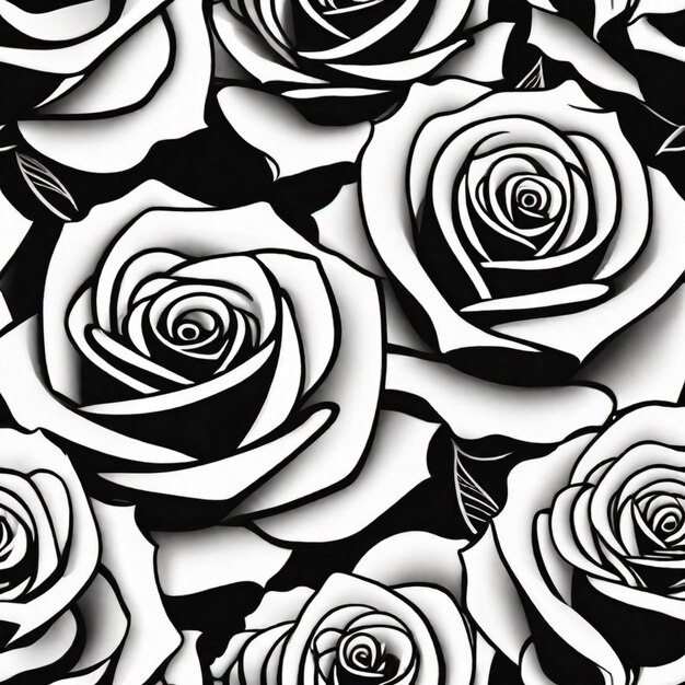 Elegance in Monochrome Black and White Rose Symphony