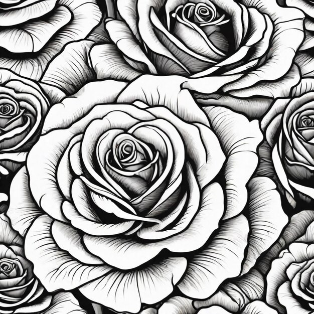 Elegance in Monochrome Black and White Rose Symphony