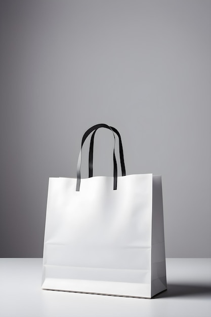 Elegance in Simplicity Isolated Black Shopping Bag on a Clean Background