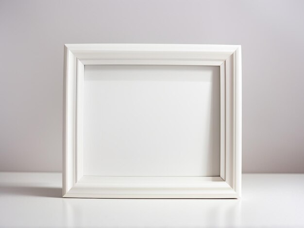 Elegance in Simplicity White Wooden Picture Frame Isolated on White