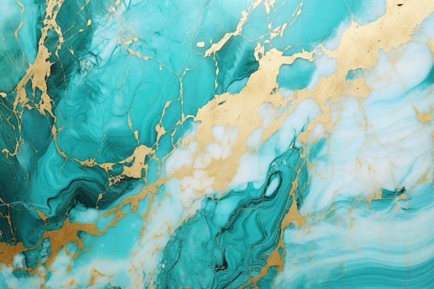 Elegance Unveiled Blue Pastel Abstract Turquoise Gold Marble Creations