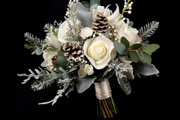 The Elegance of a Winter Wedding Bouquet Generative By Ai