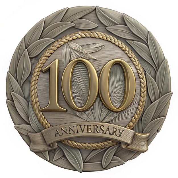 Photo elegant 100th anniversary badge design for posters and labels