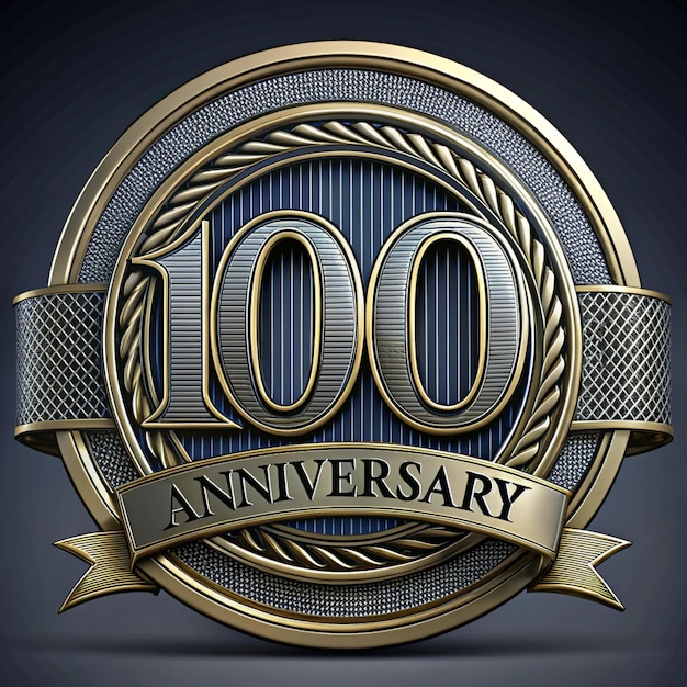 Elegant 100th Anniversary Badge Design for Posters and Labels