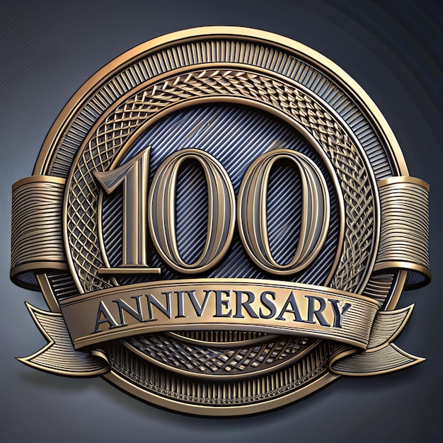 Photo elegant 100th anniversary badge design for posters and labels