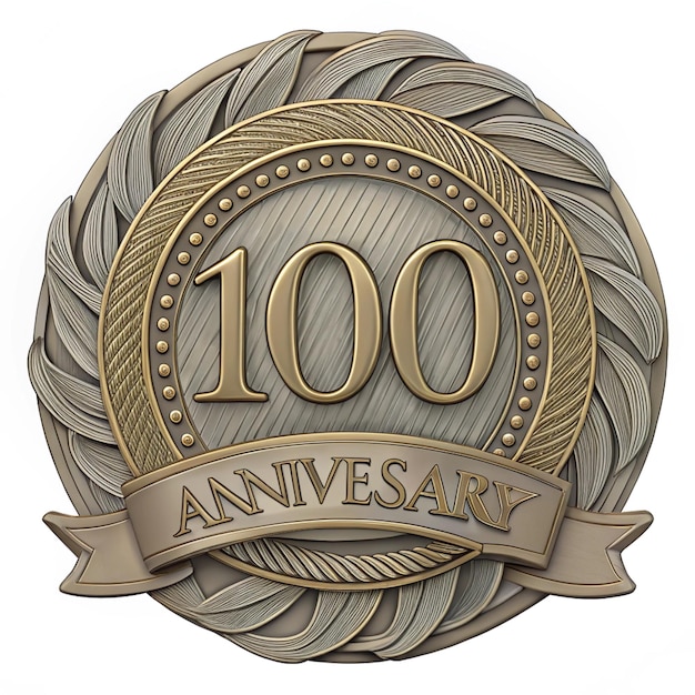 Photo elegant 100th anniversary badge design for posters and labels