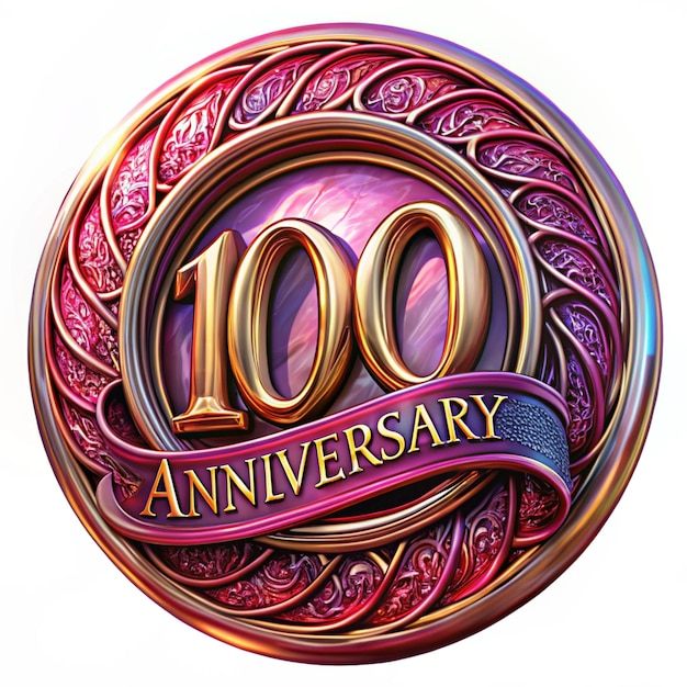 Photo elegant 100th anniversary badge design for posters and labels