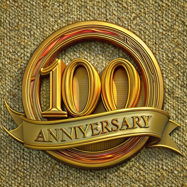 Photo elegant 100th anniversary badge design for posters and labels