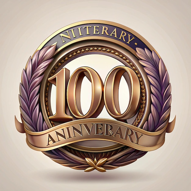 Photo elegant 100th anniversary badge design for posters and labels