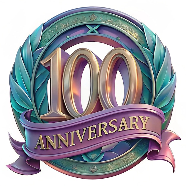 Photo elegant 100th anniversary badge design for posters and labels