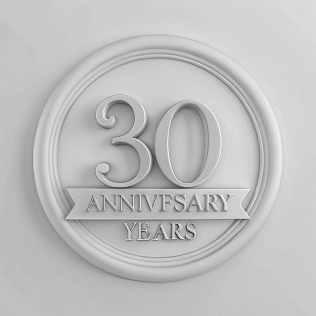 Photo elegant 30th anniversary emblem design for posters and packaging