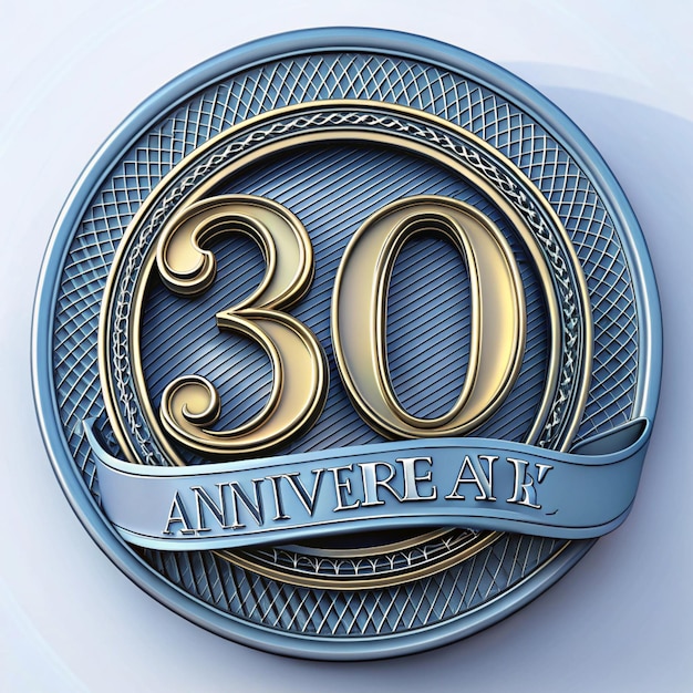 Photo elegant 30th anniversary emblem design for posters and packaging