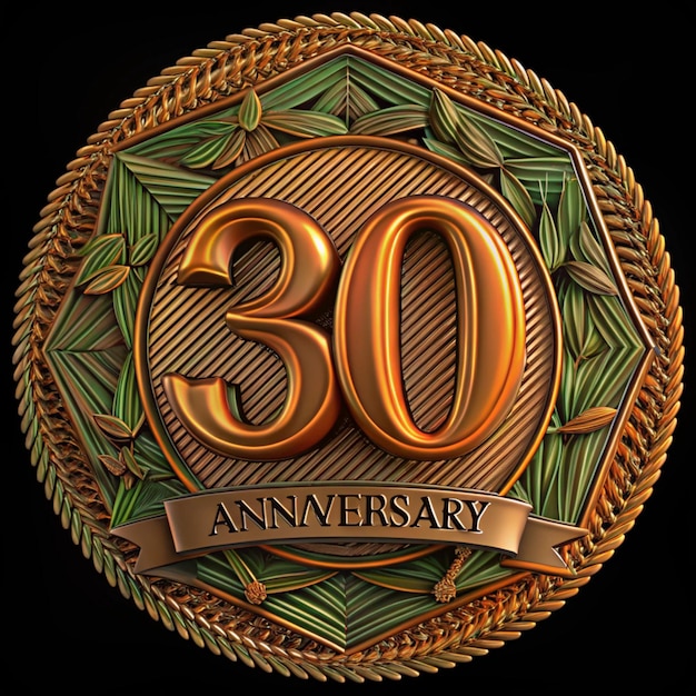 Elegant 30th Anniversary Emblem Design for Posters and Packaging