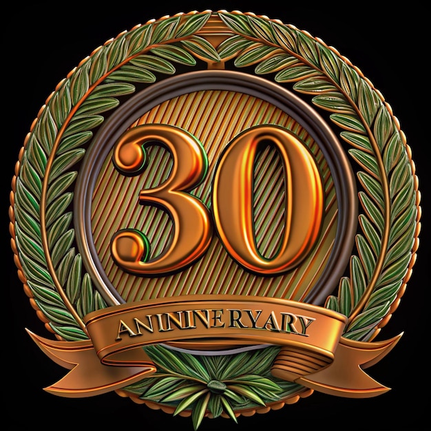 Elegant 30th Anniversary Emblem Design for Posters and Packaging