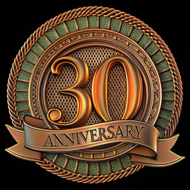 Photo elegant 30th anniversary emblem design for posters and packaging