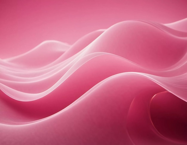 Photo elegant 3d waves crafted in shades of pink flowing harmoniously to evoke a sense of tranquility and motion the design is dynamic with gentle gradients enhancing depth generative ai