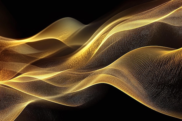 Photo elegant abstract background with gold curves and lines luxury design in black and gold for modern