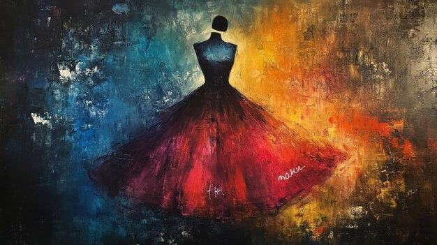 Photo elegant abstract dress painting