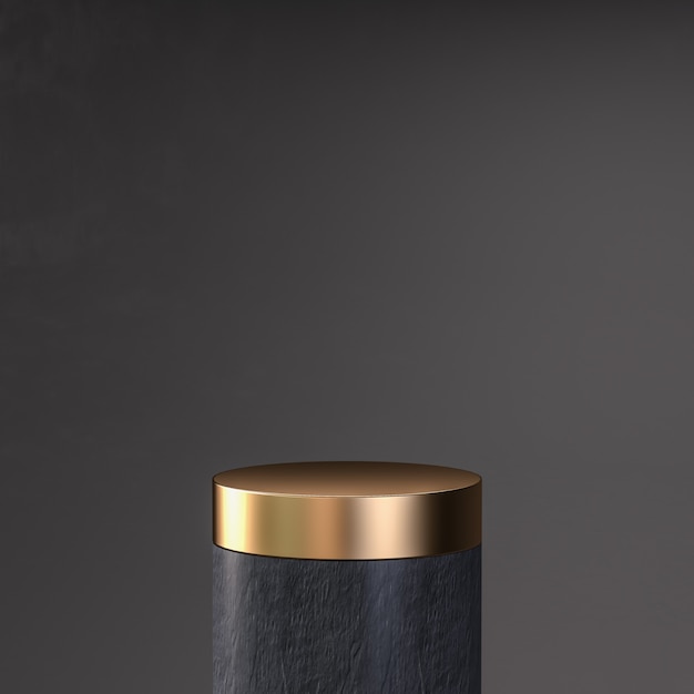 Elegant and abstract emptiness A premium podium in black and gold