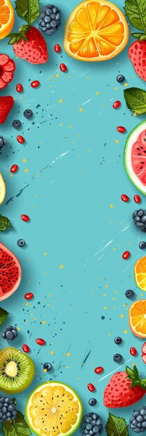 Photo elegant abstract fruit background with colorful variety and vibrant tropical elements