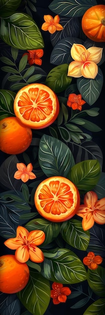 Elegant Abstract Orange and Floral Background