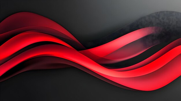 Photo elegant abstract red and black waves with smooth fluid motion on clean minimal background