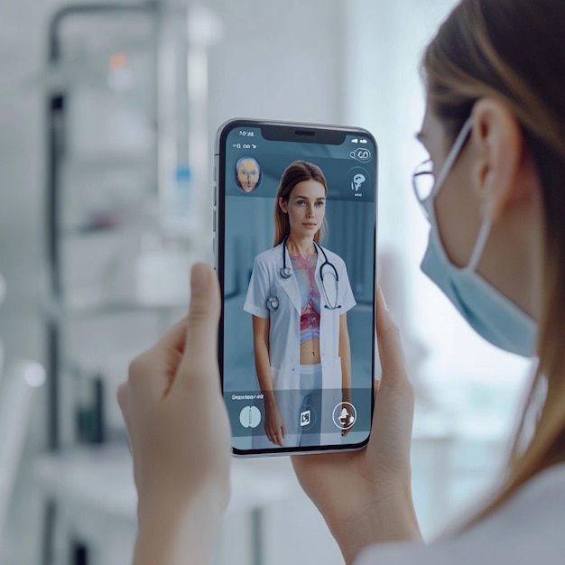 Elegant AR healthcare app with virtual diagnostics and interactive patient information