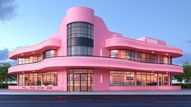 Elegant Art Deco Building Showcasing Vintage Architecture with Bold Geometric Shapes and P