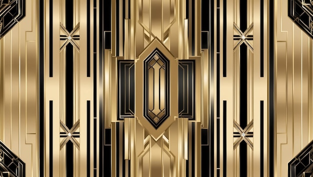 Elegant art deco pattern in gold and black perfect for stylish decor